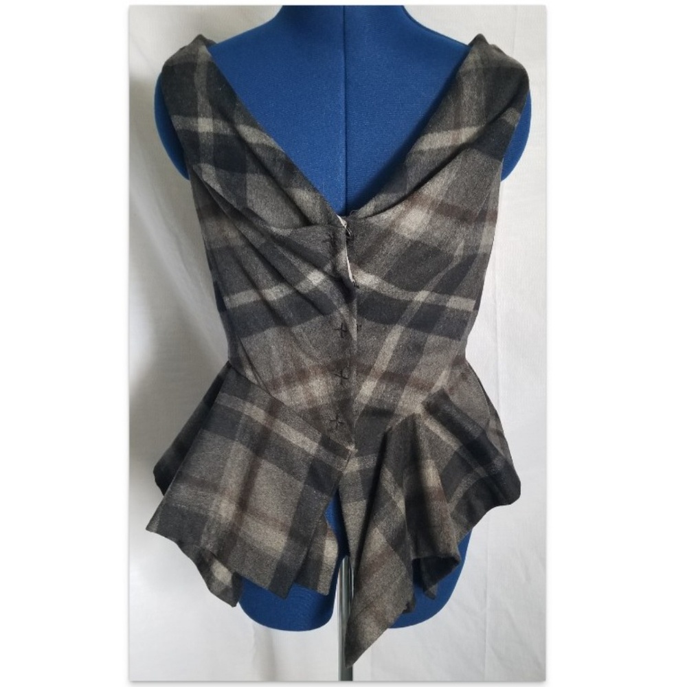Anthropologie Plaid Wool Top